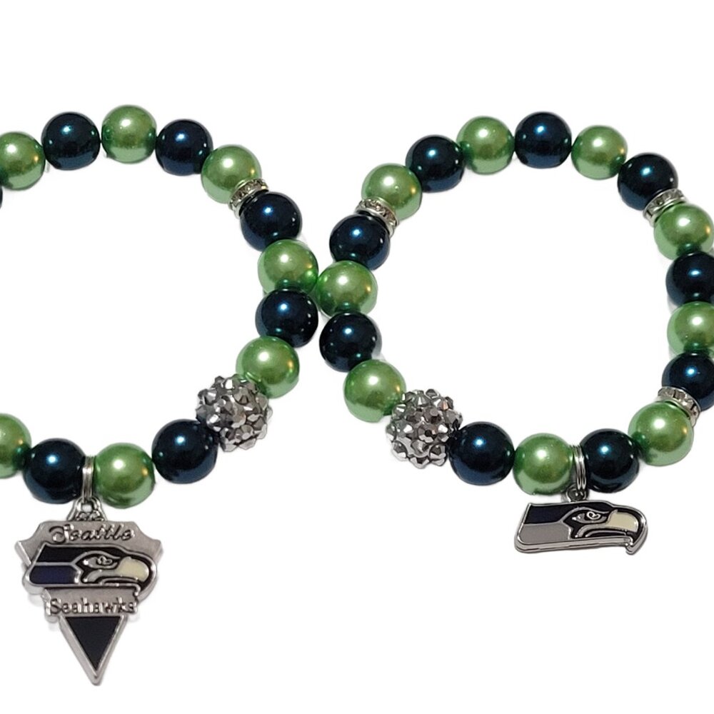 Seattle Football Handmade Beaded Bracelet